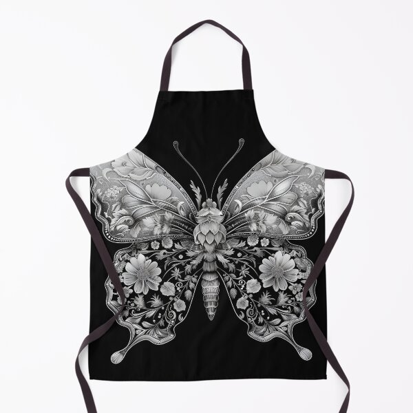 Item preview, black and white flower butterfly print designed and sold by dcrc.