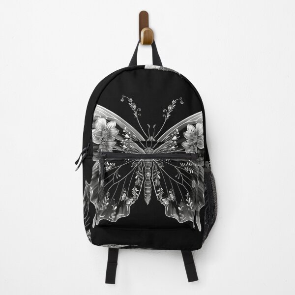 Item preview, black and white flower butterfly print designed and sold by dcrc.