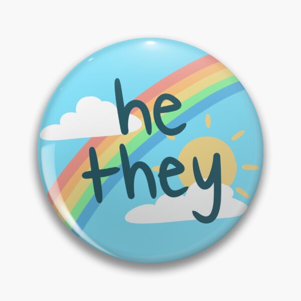 Item preview, He/they sky pronoun pin designed and sold by dreamsclouds.