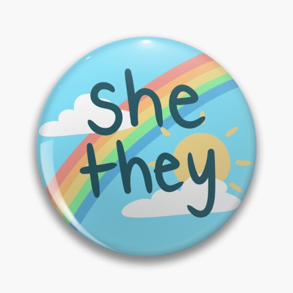Item preview, She/they sky pronoun pin designed and sold by dreamsclouds.