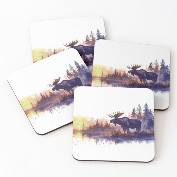 Item preview, A moose by water on the tundra designed and sold by Joneya.