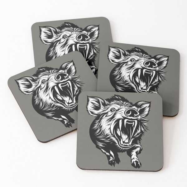 Item preview, Angry wild boar, black and white designed and sold by Jelena Slijepcevic.