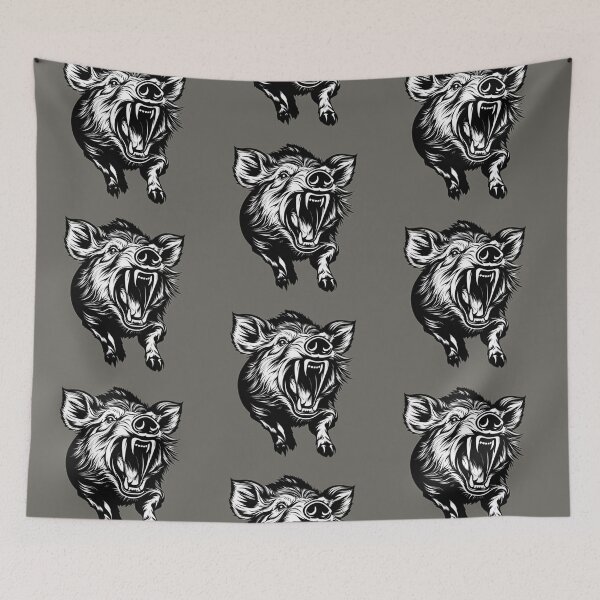 Item preview, Angry wild boar, black and white designed and sold by Jelena Slijepcevic.