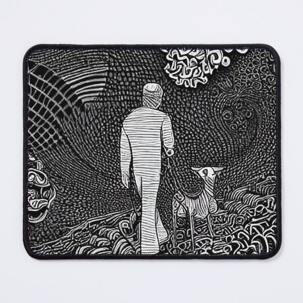 Item preview, Man walks dog into the mist designed and sold by George Hutton Hunter.