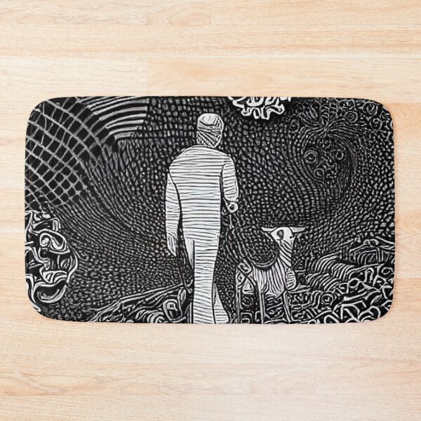 Item preview, Man walks dog into the mist designed and sold by George Hutton Hunter.