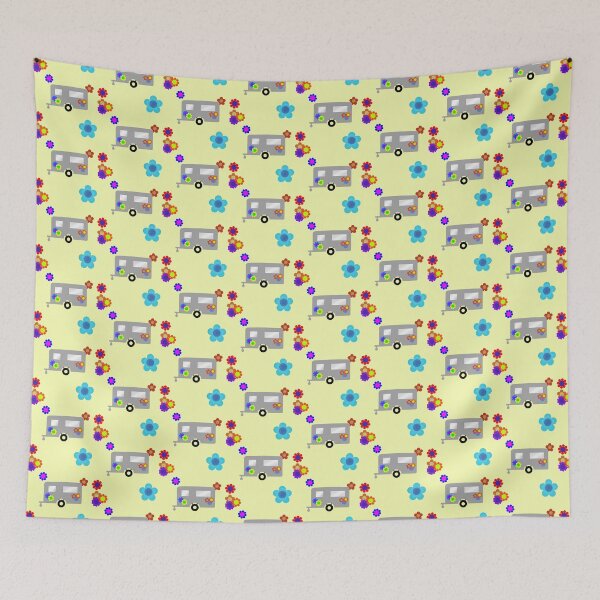 Item preview, Trailer with Hippie Flowers Pattern designed and sold by Gravityx9.