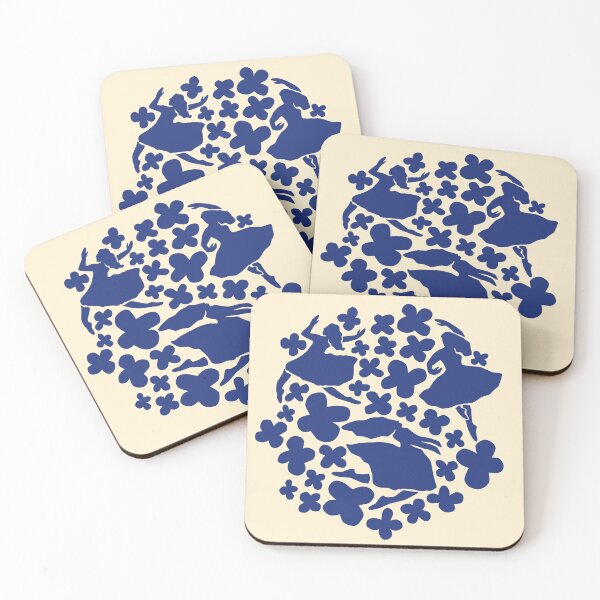 Item preview, Blue ballet dancers: Stylized Art with Graphic Flowers designed and sold by Ema Tudose.