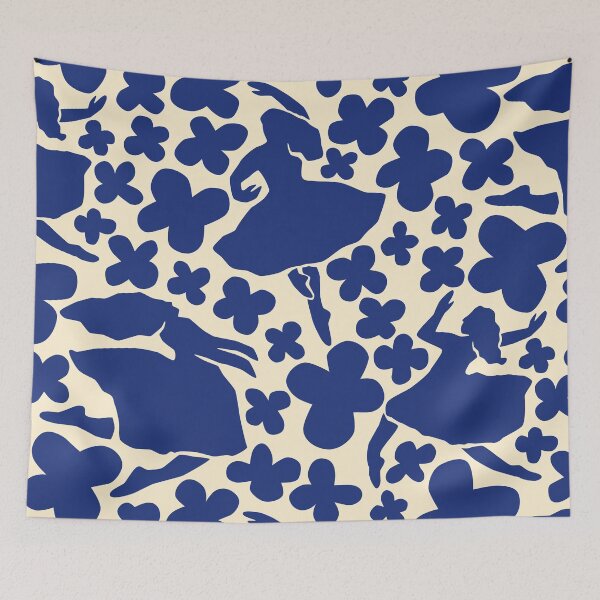 Item preview, Blue ballet dancers: Stylized Art with Graphic Flowers designed and sold by Ema Tudose.