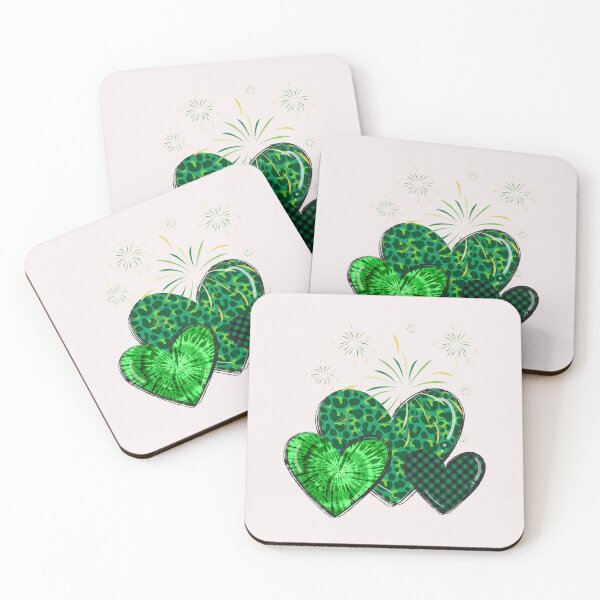Item preview, Three green hearts with different patterns. Enjoy St. Patrick's Day! designed and sold by UnCoverDesign.