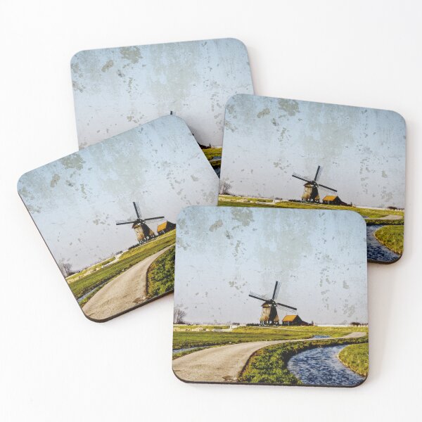 Item preview, Vintage Charm: Dutch Countryside with Winding Canals Leading to Windmill designed and sold by InbalTurShalom.