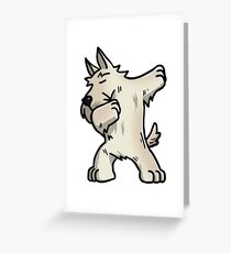 White Scottish Terrier Dabbing Greeting Card