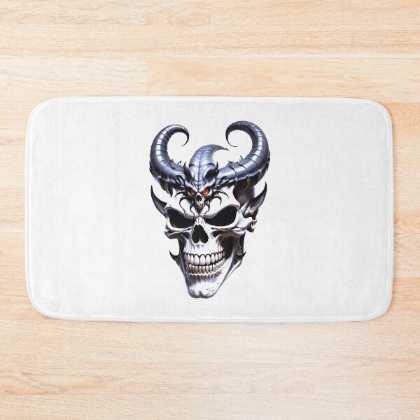 Item preview, Demon skull with metal horns designed and sold by MadinaFatt.