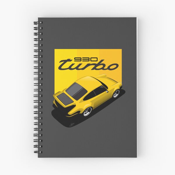 Artikelvorschau, Porsche 930 Illustration Gelber Turbo entworfen und verkauft von blackdogshop.