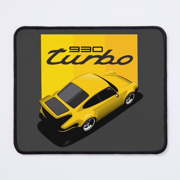 Artikelvorschau, Porsche 930 Illustration Gelber Turbo entworfen und verkauft von blackdogshop.