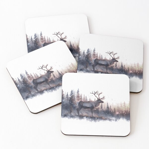 Item preview, Caribou reindeer by water on the tundra - brown version designed and sold by Joneya.
