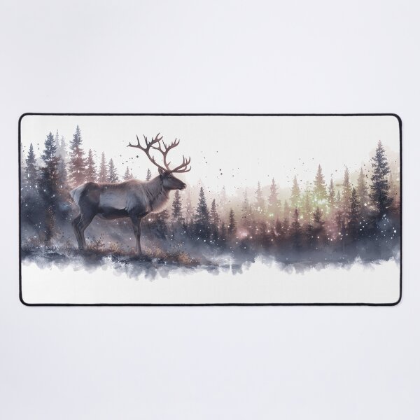 Item preview, Caribou reindeer by water on the tundra - brown version designed and sold by Joneya.