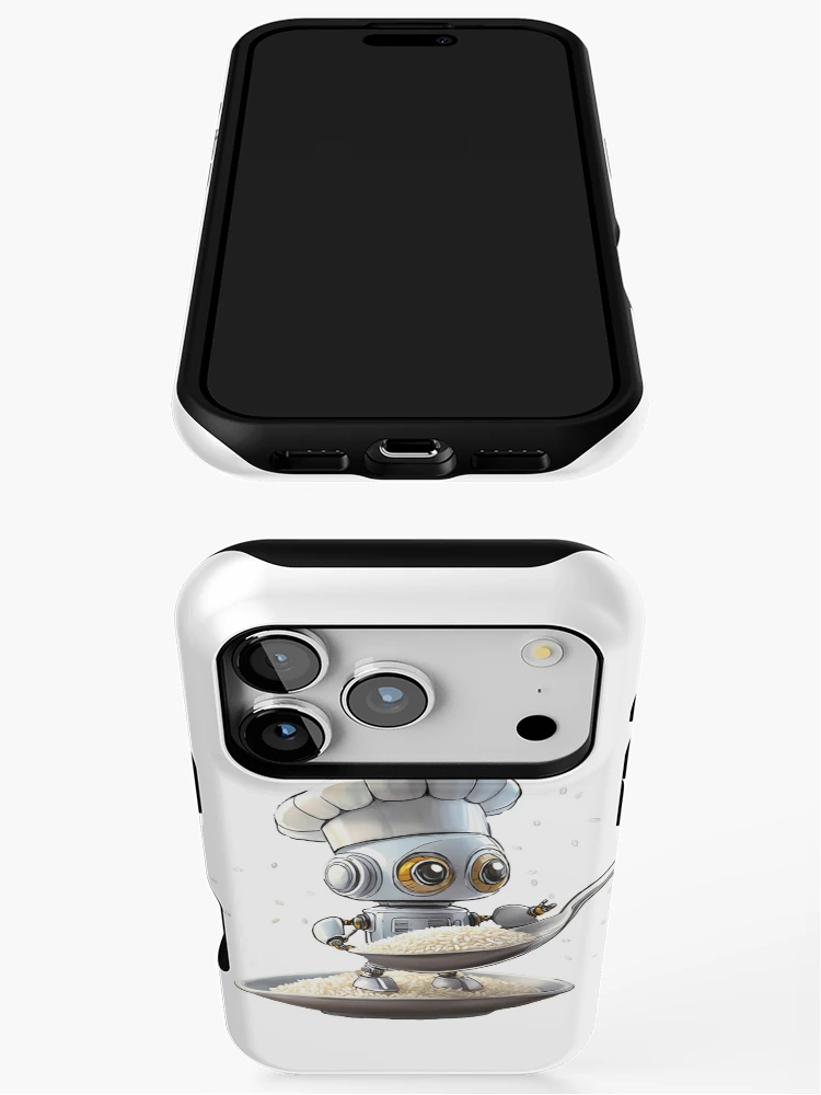 Thumbnail 3 of 4, iPhone Case, Robot Chef Making Rice Calculation designed and sold by omerfdln34.