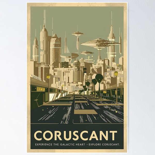 Item preview, Coruscant Travel Poster designed and sold by ryfraley.