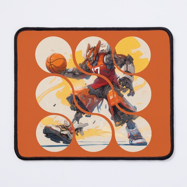 Item preview, Mecha player is holding a basketball to make a layup shot. designed and sold by Mecha Brave Studio.