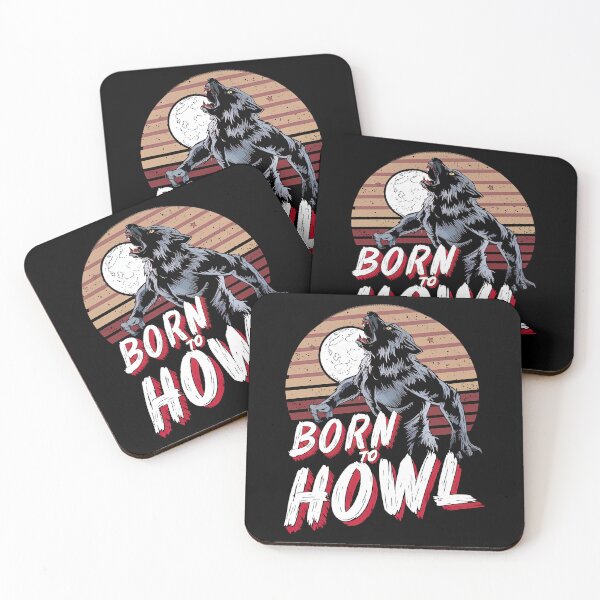 Item preview, Born To Howl Retro Werewolf Vintage Full Moon designed and sold by SpookshowDesign.