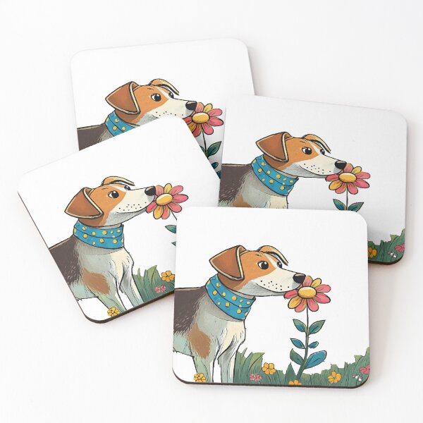 Item preview, Cute Dog Smelling Flowers designed and sold by omerfdln34.