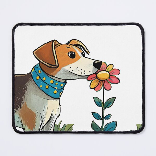 Item preview, Cute Dog Smelling Flowers designed and sold by omerfdln34.