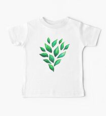 Dark Abstract Green Leaves Baby Tee