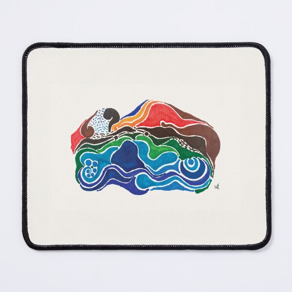 Item preview, Bright abstract swirls Indigenous art designed and sold by Eclecticprintco.