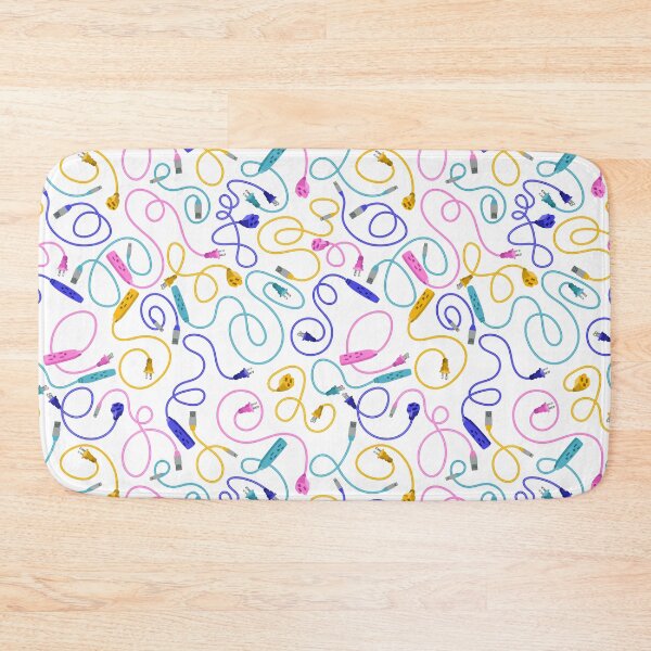 Item preview, Recharge in Pink Teal Cobalt Blue and Yellow on White designed and sold by Squilla Design Studio.