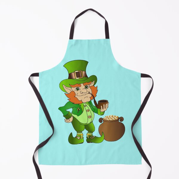 Item preview, Saint Patrick's Day, a leprechaun in a hat with a pipe near a pot full of gold designed and sold by JaroDesign2023.
