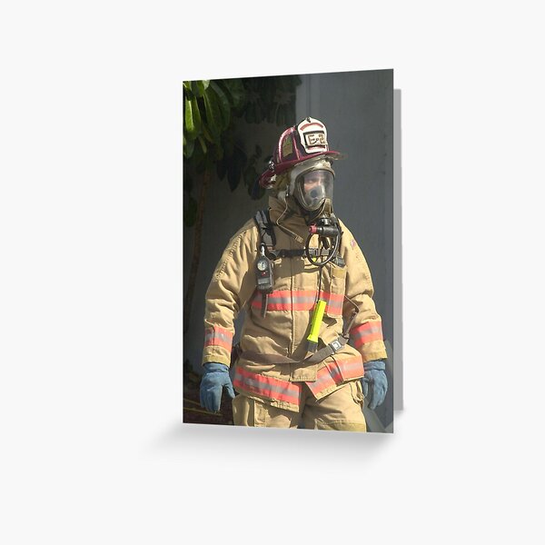 Artikel-Vorschau von Firefighter in protective gear, designt und verkauft von Larry  Grayam.