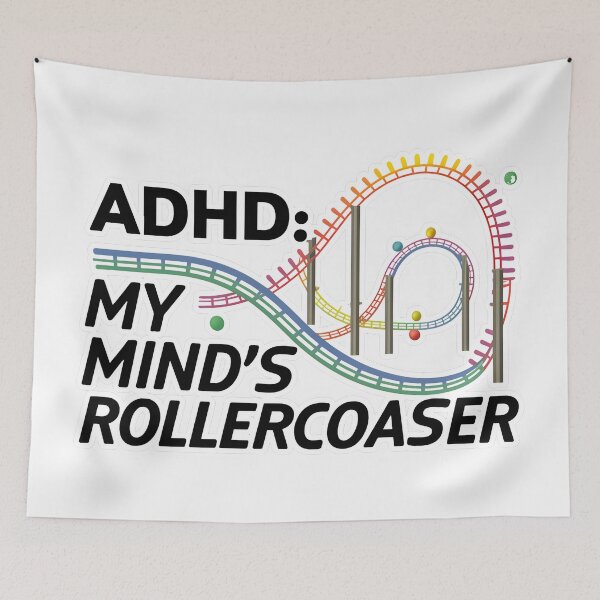 Item preview, ADHD: Mind's Rollercoaster Minimalistic Art designed and sold by MillennialVibe.