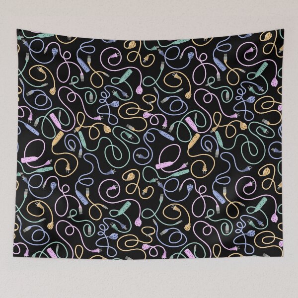 Item preview, Recharge in Pastel Pink Green Blue Yellow on Black designed and sold by Squilla Design Studio.