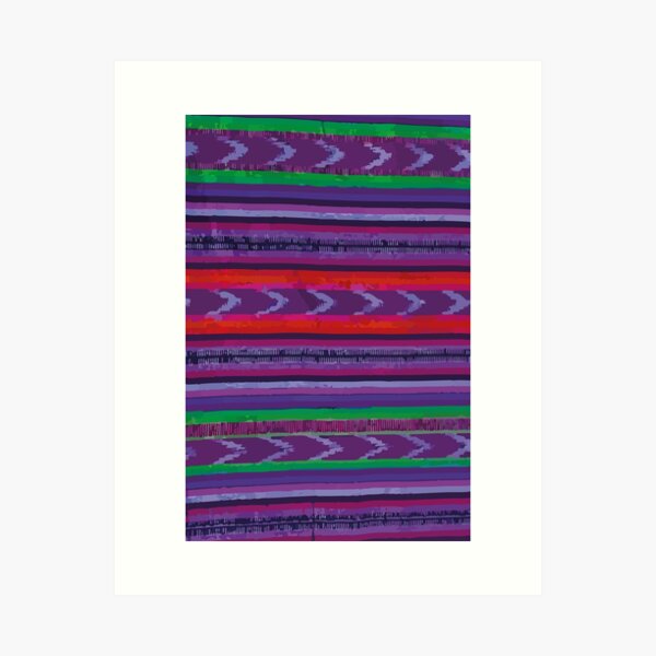 Aperçu de l'œuvre Couverture serape violette, art populaire mexicain, tissu rebozo, motif sud-ouest créée et vendue par T-Mex.