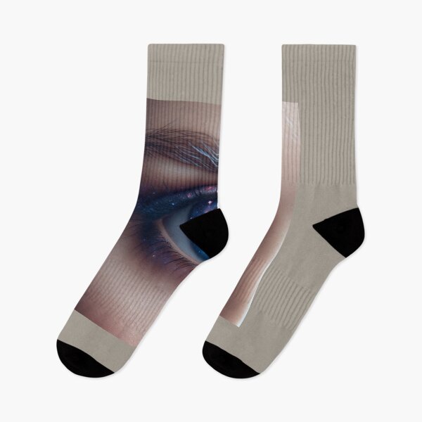 Item preview, Woman's face highlighting her eyes, with a galaxy reflection in her irises, merging beauty with the cosmos designed and sold by AndreaMart.