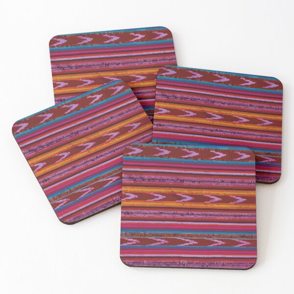 Item preview, Vermilion serape blanket mexican folk art rebozo fabric southwest pattern designed and sold by T-Mex.