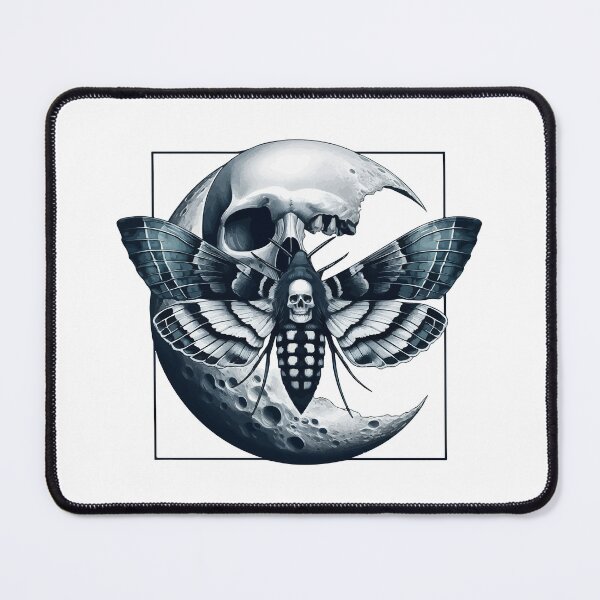 Item preview, Goth Spooky Skull Moth Moon designed and sold by TomFrontierArt.