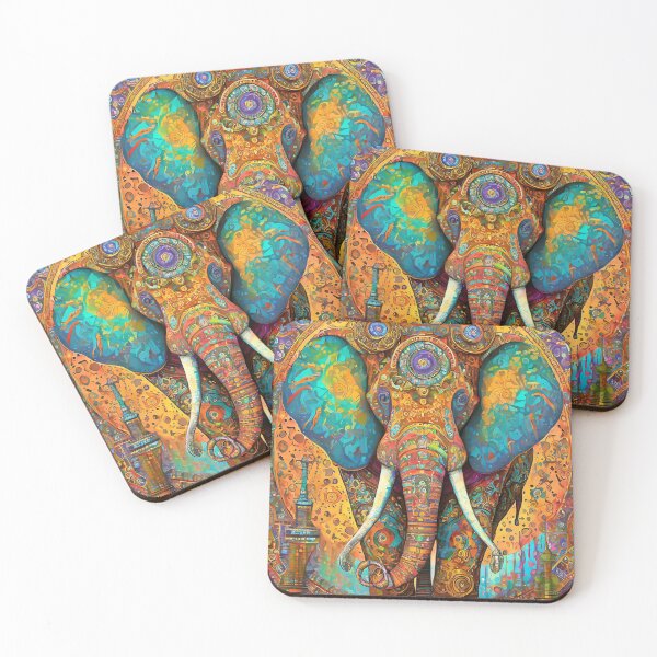 Item preview, Psychedelic Elephants designed and sold by drawbey.