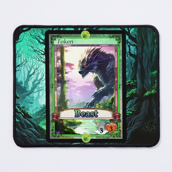 Item preview, Token Beast 3/3 Green Text Box Art extend CCG TCG 1st Edition designed and sold by Rogue Wizard.