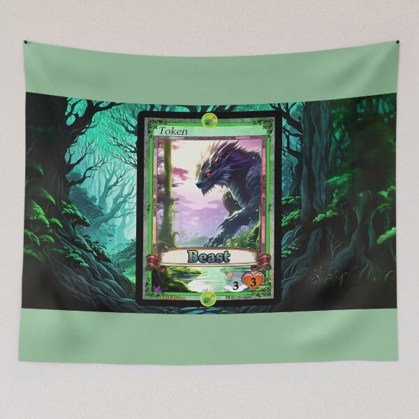 Item preview, Token Beast 3/3 Green Text Box Art extend CCG TCG 1st Edition designed and sold by Rogue Wizard.