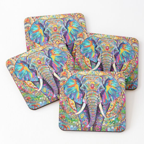 Item preview, Psychedelic Elephants designed and sold by drawbey.