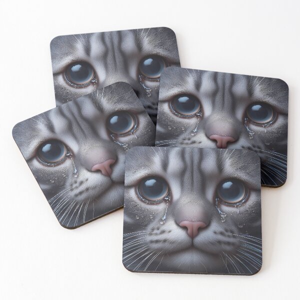 Item preview, Melancholy Feline: A Hyperrealistic Depiction of Sorrowful Cat Emotions designed and sold by DethLock.