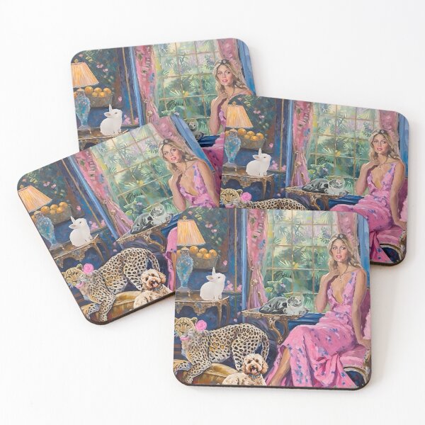 Item preview, House of white bunny, whimsical fine art designed and sold by SophieClimaArt.
