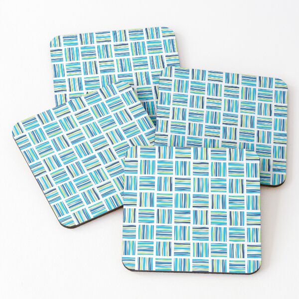 Item preview, Wavy Basketweave in Lime and Turquoise designed and sold by Squilla Design Studio.