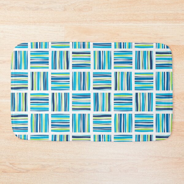 Item preview, Wavy Basketweave in Lime and Turquoise designed and sold by Squilla Design Studio.