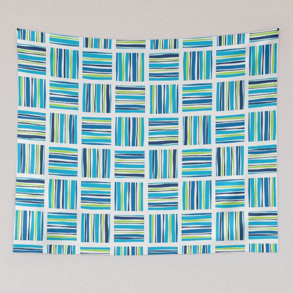 Item preview, Wavy Basketweave in Lime and Turquoise designed and sold by Squilla Design Studio.