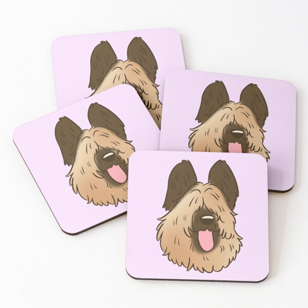Item preview, Briard dog face designed and sold by Yaragold.