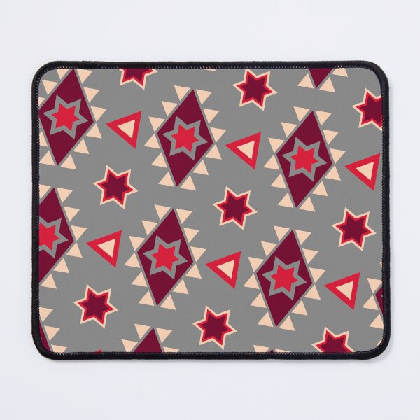 Item preview, Red Ethnic Merkaba Star Grey Forever Seamless Pattern designed and sold by Alchemy-A-La-G.