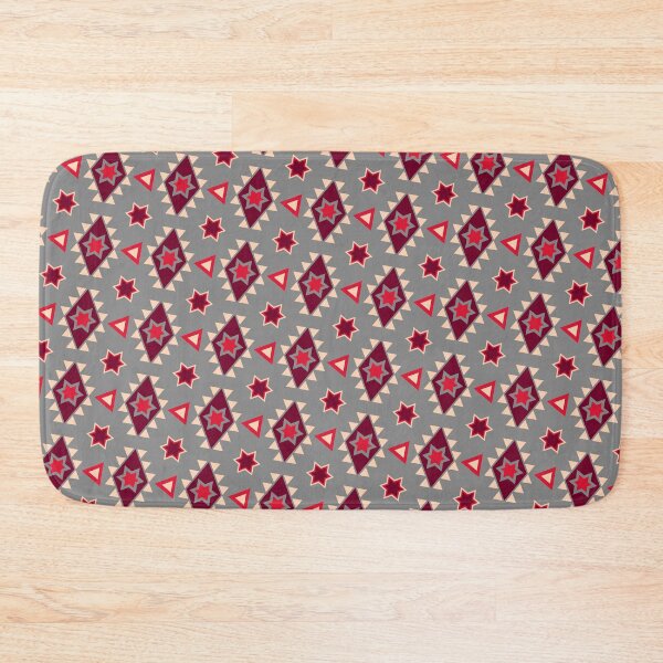 Item preview, Red Ethnic Merkaba Star Grey Forever Seamless Pattern designed and sold by Alchemy-A-La-G.