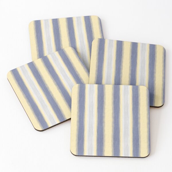 Item preview, Artsy Stripe coordinate with artsy leaf cornflower blue gray and yellos designed and sold by Sharilea.